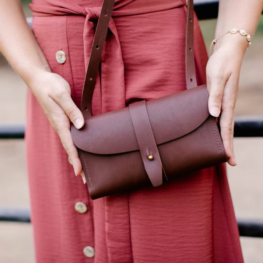 Urban Southern Brown Leather Crossbody Bag